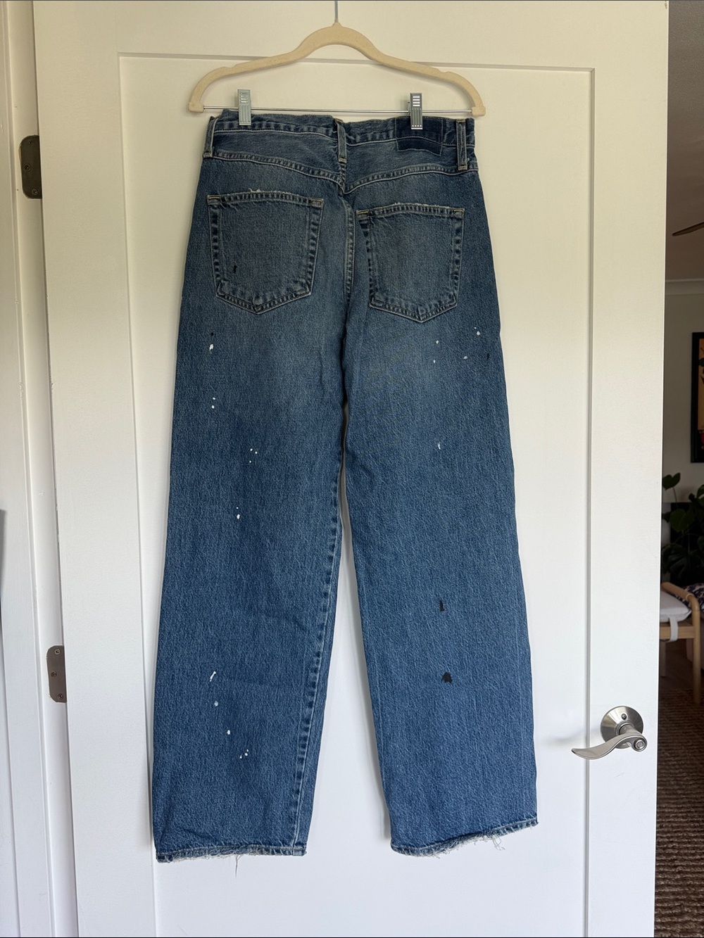 AMO Blue Paint-Splatter Straight Leg Jeans - Picture 5 of 8